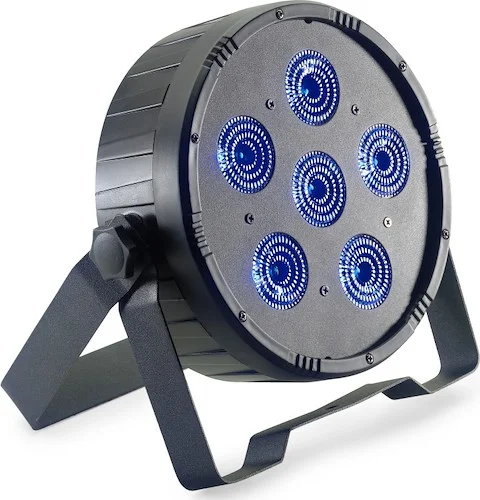 Flat ECOPAR 6 spotlight with 6 x 12-watt RGBWAUV (6 in 1) LED