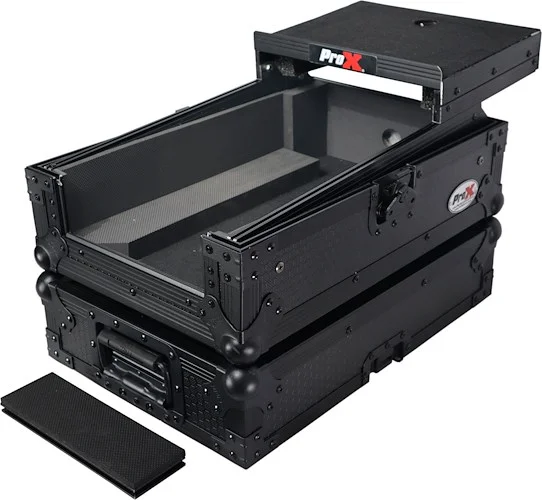 Flight Case for Pioneer DJM-S7 Mixer with Sliding Laptop Shelf | Black on Black