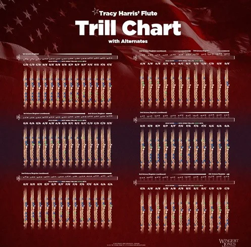 Flute Trill Charts - Large - 27 X 27