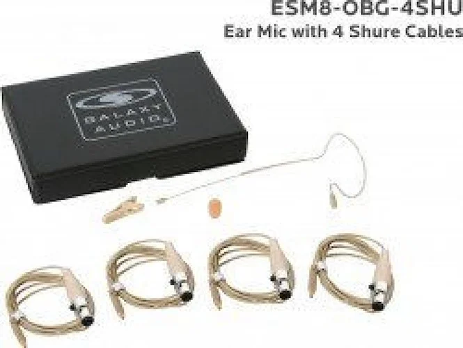 Galaxy Audio ESM8 Omni-Directional Dual Ear Headset Microphone Wired For Most Shure Systems Black