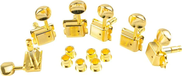 Gotoh 6 In Line Left Hand Vintage Style Locking Tuning Machines Gold