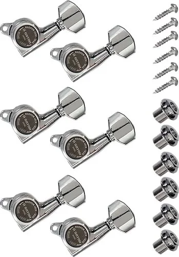 Gotoh Magnum Lock-Trad (LH) 6-In-Line Tuners Chrome Set / 6<br>