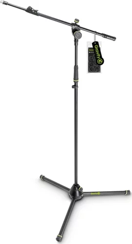 Gravity MS 4322 B - Microphone Stand with Folding Tripod Base and 2-Point Adjustment Telescoping Boom
