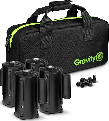 Gravity SA BELT 1 B SET 1 - 4 Retractable Crowd Barrier Cassettes for Stand Mounting incl. Bag