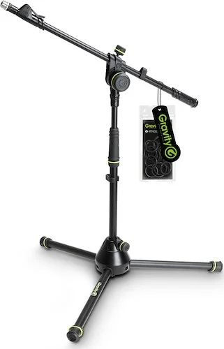 GRAVITY Short Microphone Stand with Folding Tripod Base and 2-Point Adjustment Telescoping Boom