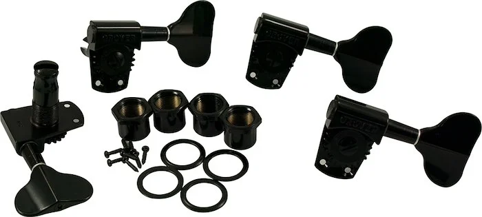 Grover 4 In Line Titan Electric Bass Machines Black Chrome