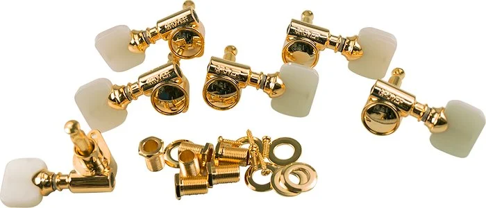 Grover 3 Per Side Original "Milk Bottle" Style Rotomatics Gold With Pearloid Buttons