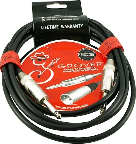 Grover Black Noiseless Instrument Cable 10 Foot