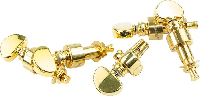 Grover Geared Banjo Pegs (Set of 5) Gold Metal Buttons