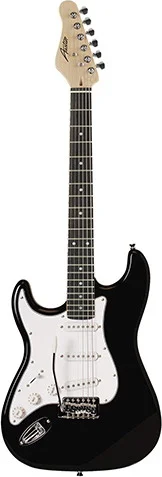 Austin Electric Guitar, Double Cutaway Black Lefty