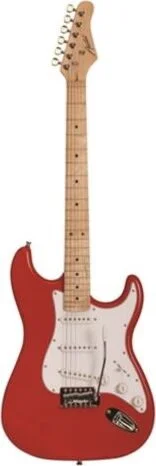 Austin Electric Guitar, Double Cutaway Red