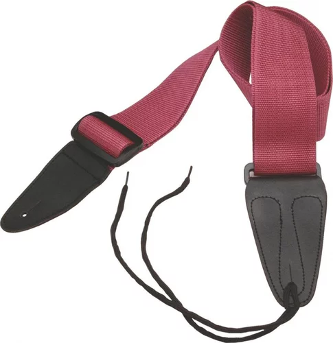 Guitar Strap with Leather Ends (Burgundy)