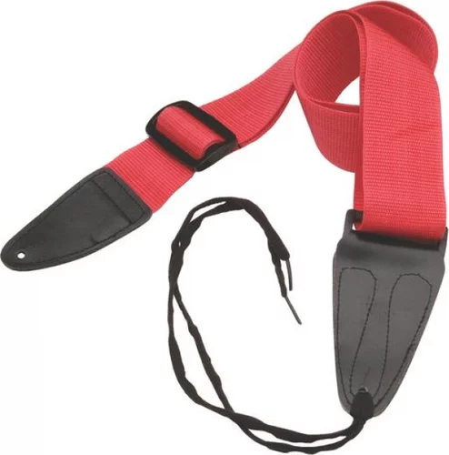 Guitar Strap with Leather Ends (Red) Image