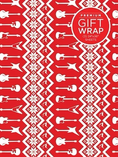 Hal Leonard Wrapping Paper - Red & White Holiday Guitar Theme