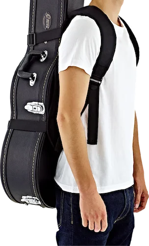 Hardshell Case Deluxe Backpack Straps w/ Ergonomic Back Cushion - Carry your Hardcase Like a Gig Bag - Black