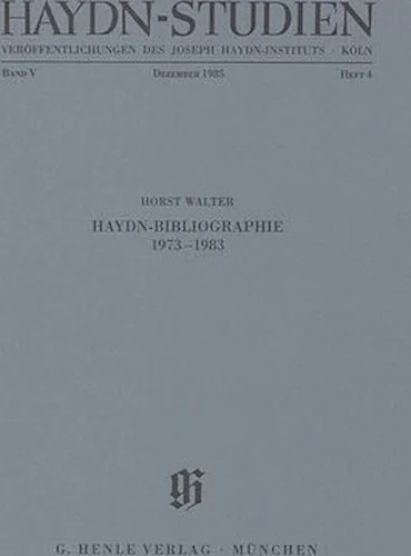 Haydn-Bibliographie 1973-1983 - Haydn Studies Volume V, No. 4