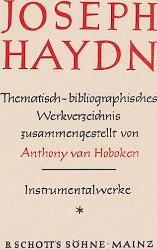 Haydn Thematic Catalog Vol. 1