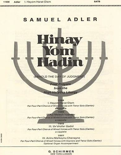 Hayom Harat Olam A Cappella W/Tenor Solo(Cantor) - From Four Prayers from the High Holyday Liturgy