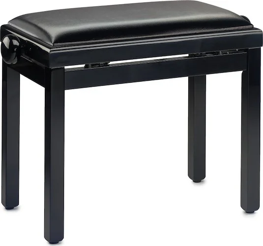 Highgloss black piano bench with black vinyl top