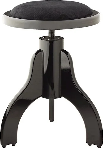 Highgloss black piano stool with black velvet covering