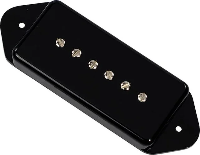 Hot Quiet Coil P-90 Dogear Pickup<br>Bridge, Cover Color : Black Dogear