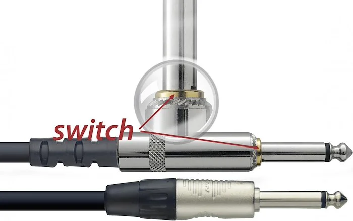 Instrument cable, jack/jack (m/m), 10 m (33'), with mute switch