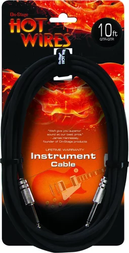 Instrument Cable, Standard (QTR-QTR, 10')