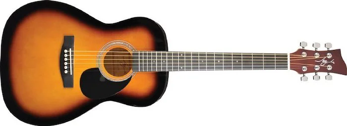 Jay Turser JJ43-PAK-TSB-A Jay Jr Series 3/4 Size Dreadnought Acoustic Guitar Pack. Tobacco Sunburst