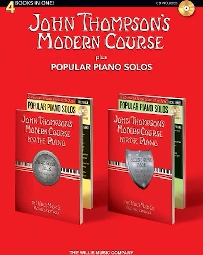 John Thompson's Modern Course plus Popular Piano Solos - 4 Books in One!