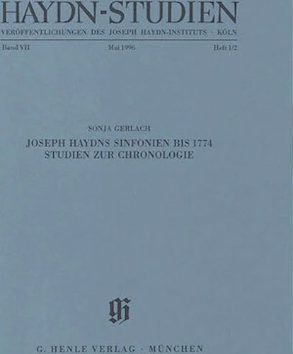 Joseph Haydns Sinfonien bis 1774 - Haydn Studies Volume VII, No. 1/2