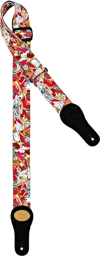 Keiki® Designer Series Nylon Adjustable Guitar/Bass Strap with Leather Ends