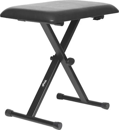 Keyboard bench with "X" folding legs
