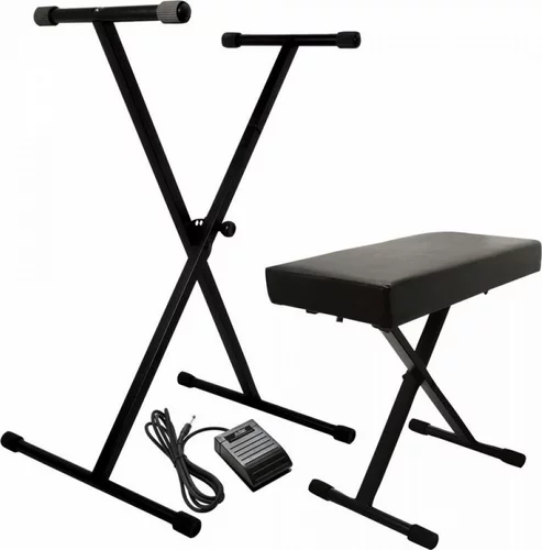 Keyboard Stand and Bench Pack w/ Keyboard Sustain Pedal Image