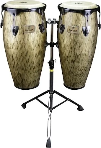 Kinetic Gold Series Congas - Black Powder with Double Stand