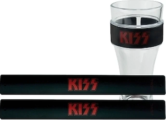 Kiss Slap Bands - 2-Pack with Black Bands and Red Font