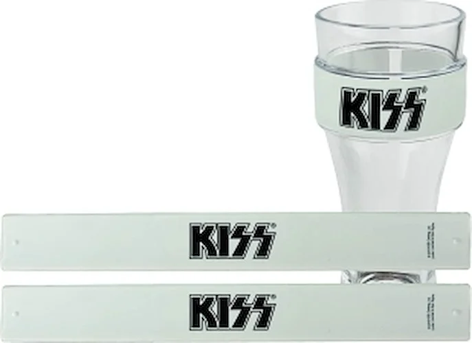 Kiss Slap Bands - 2-Pack with White Bands and Black Font