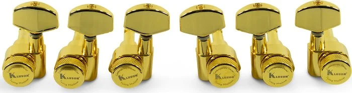 Kluson 3 Per Side Locking Contemporary Diecast Series Tuning Machines Gold