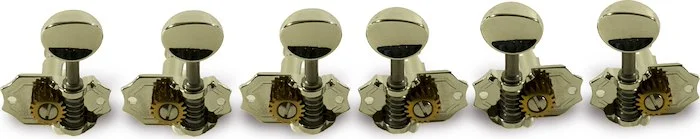 Kluson 3 Per Side Prestige Series Vertical Mount Open Bronze Gear Tuning Machines Nickel With Oval Metal Button