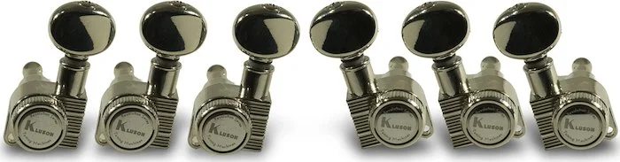 Kluson 3 Per Side Revolution Series Locking D-Mount Mini Tuning Machines Nickel