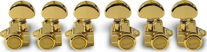 Kluson 3 Per Side Revolution Series Locking E-Mount Tuning Machines Gold