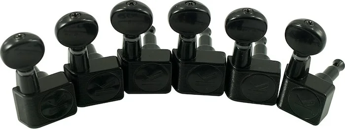 Kluson 6 In Line Contemporary Diecast Series 2 Pin Tuning Machines For Fender Guitars Black