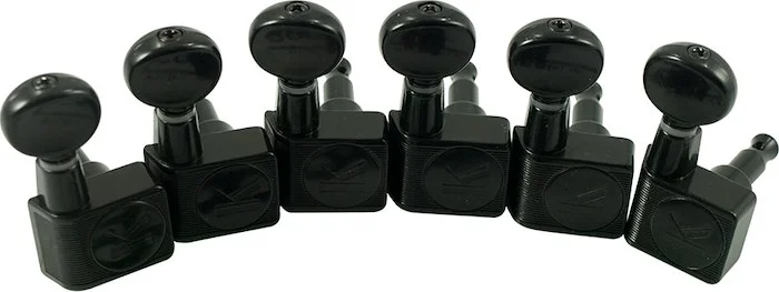 Kluson 6 In Line Contemporary Diecast Series 2 Pin Tuning Machines With Staggered Posts Black