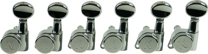 Kluson 6 In Line Left Hand Locking Contemporary Diecast Series Tuning Machines Chrome
