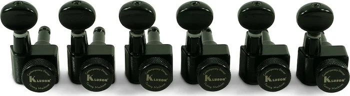 Kluson 6 In Line Locking Contemporary Diecast Series 2 Pin Tuning Machines For Fender Guitars Black