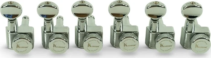 Kluson 6 In Line Locking Contemporary Diecast Series 2 Pin Tuning Machines For Fender Guitars Chrome
