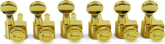 Kluson 6 In Line Locking Contemporary Diecast Series 2 Pin Tuning Machines For Fender Guitars Gold