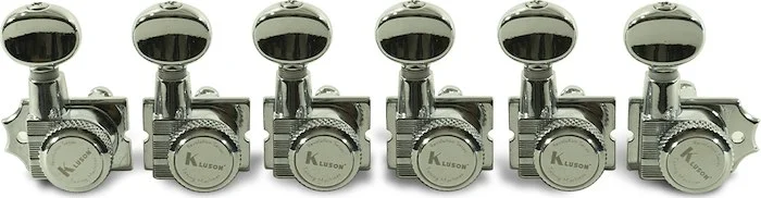 Kluson 6 In Line Locking Revolution Series H-Mount Non-Collared Tuning Machines With Staggered Posts