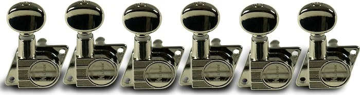 Kluson®; 6 In Line Revolution Series F-Mount Tuning Machines With Staggered Posts Nickel