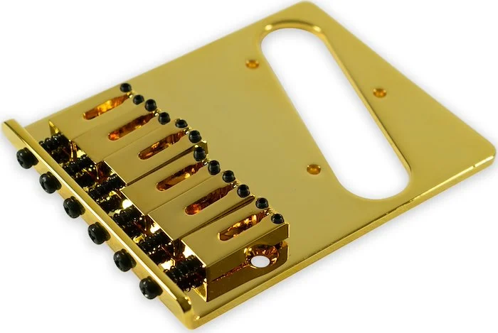 Kluson Contemporary Replacement Bridge For Fender Telecaster With Steel Saddles Gold