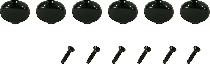Kluson Replacement Button Set For Revolution Series Tuning Machines Metal Small Oval Black